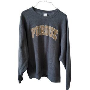 Purdue Boilermakers Sweatshirt Jerzees Gray Crewneck Mens Large NCAA Indiana